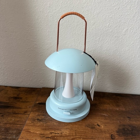 NWT! Hearth & Hand with Magnolia Portable LED Table Lantern Light Blue - Picture 4 of 6